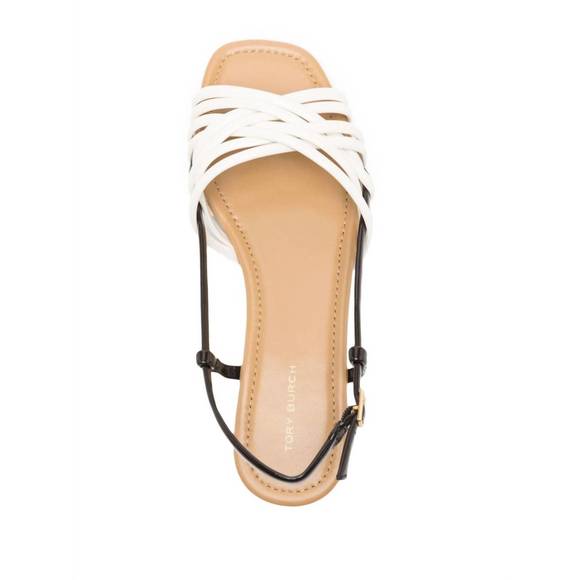 NEW TORY BURCH multi strap leather sandal in ivory / coco / ginger shortbread - Picture 5 of 6